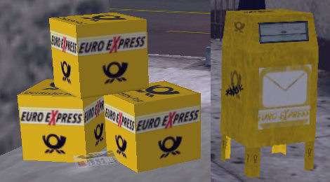 RealGTA3 Euro Euro Express crates and mailboxes